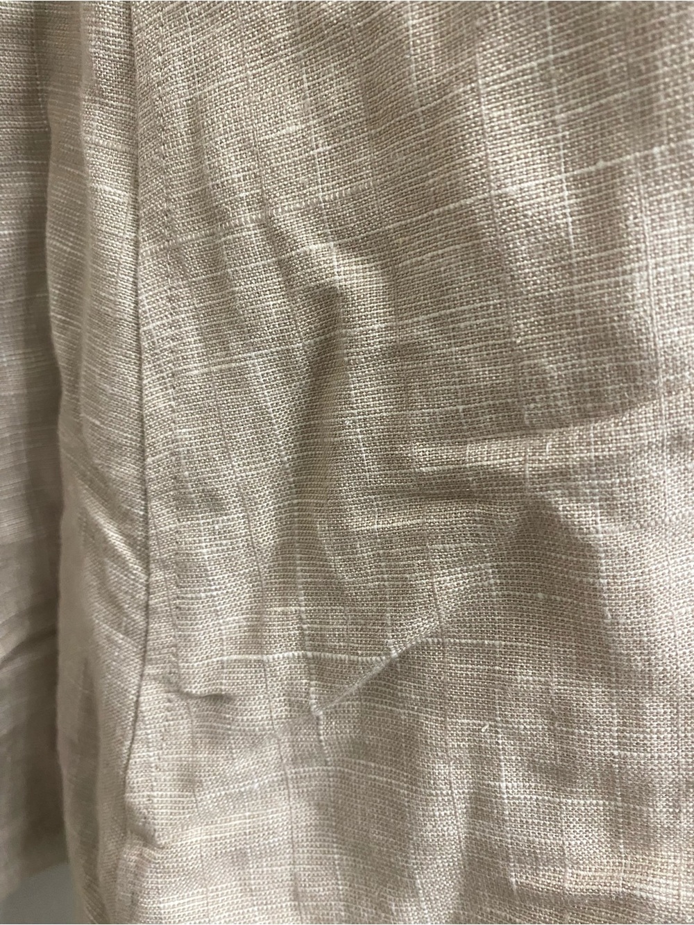 Vintage Y2K Sears Covington Linen Blend Flowy Boho Midi A-Line Beige 14 New - Picture 9 of 12